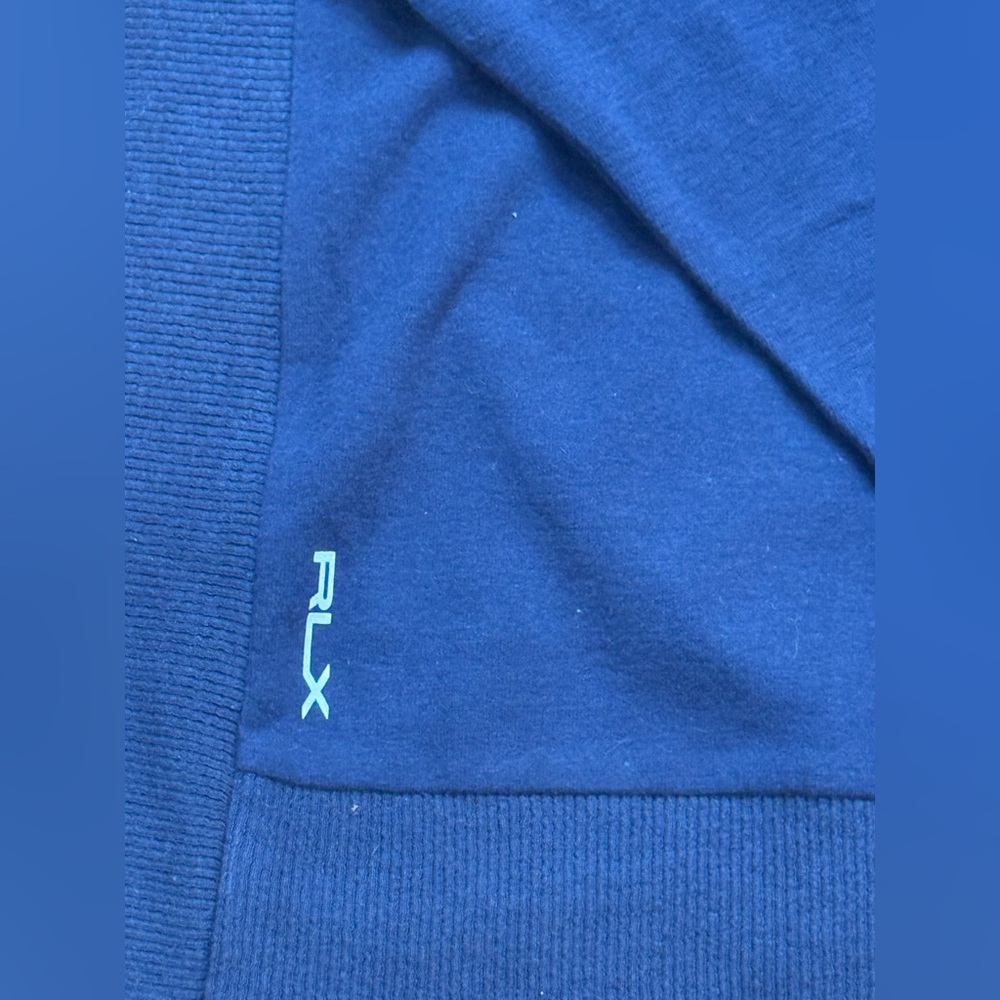 RLX RALPH LAUREN Womens Large Navy Blue V Neck Long Sleeve Golf Pullover Top - Picture 7 of 16